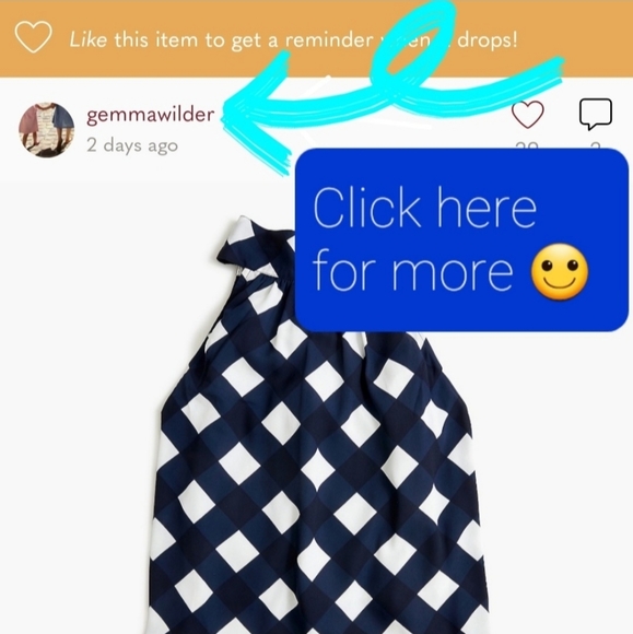 🆕️ J CREW Navy Gingham Check Tie-Neck tank top - Picture 8 of 8